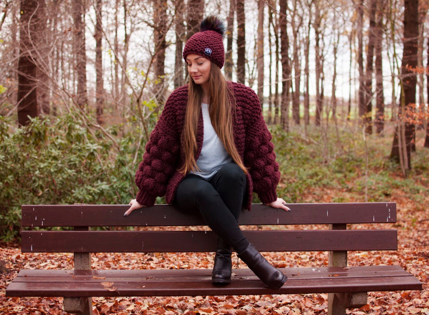 Cardigan LINNY Bordeaux