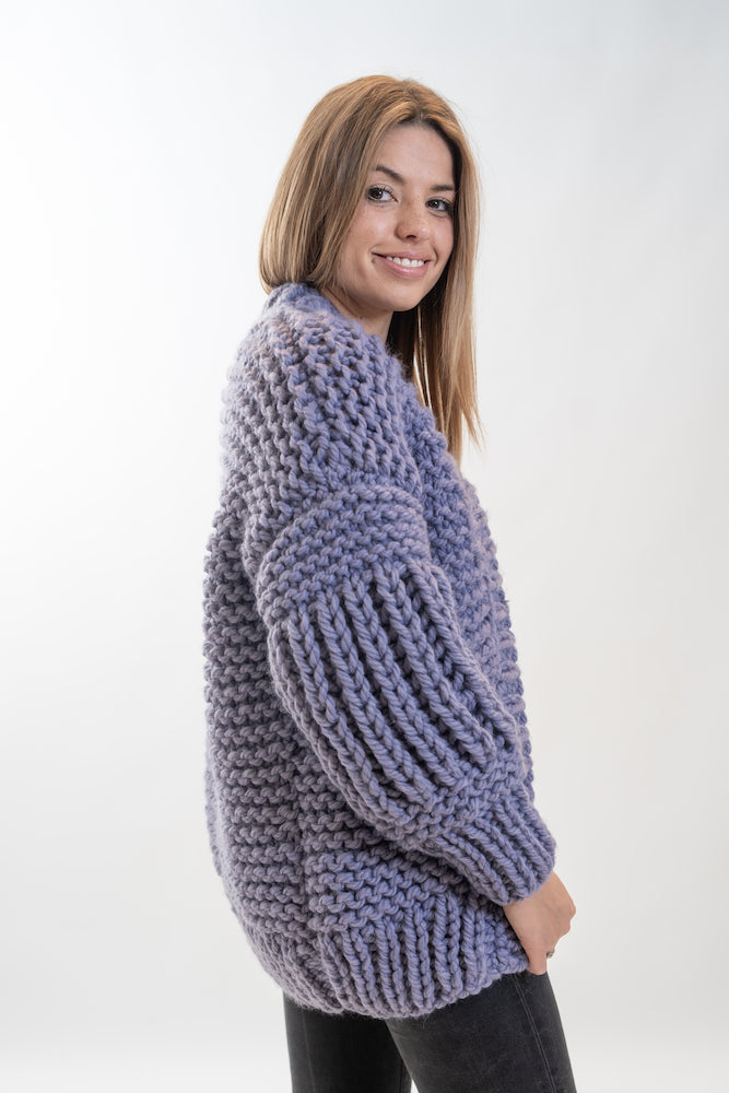 Cardigan Chunky Knits MARIE Violet