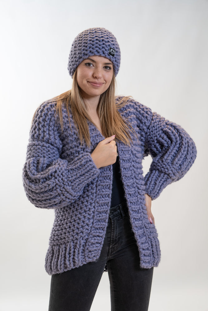 Cardigan Chunky Knits MARIE Violet