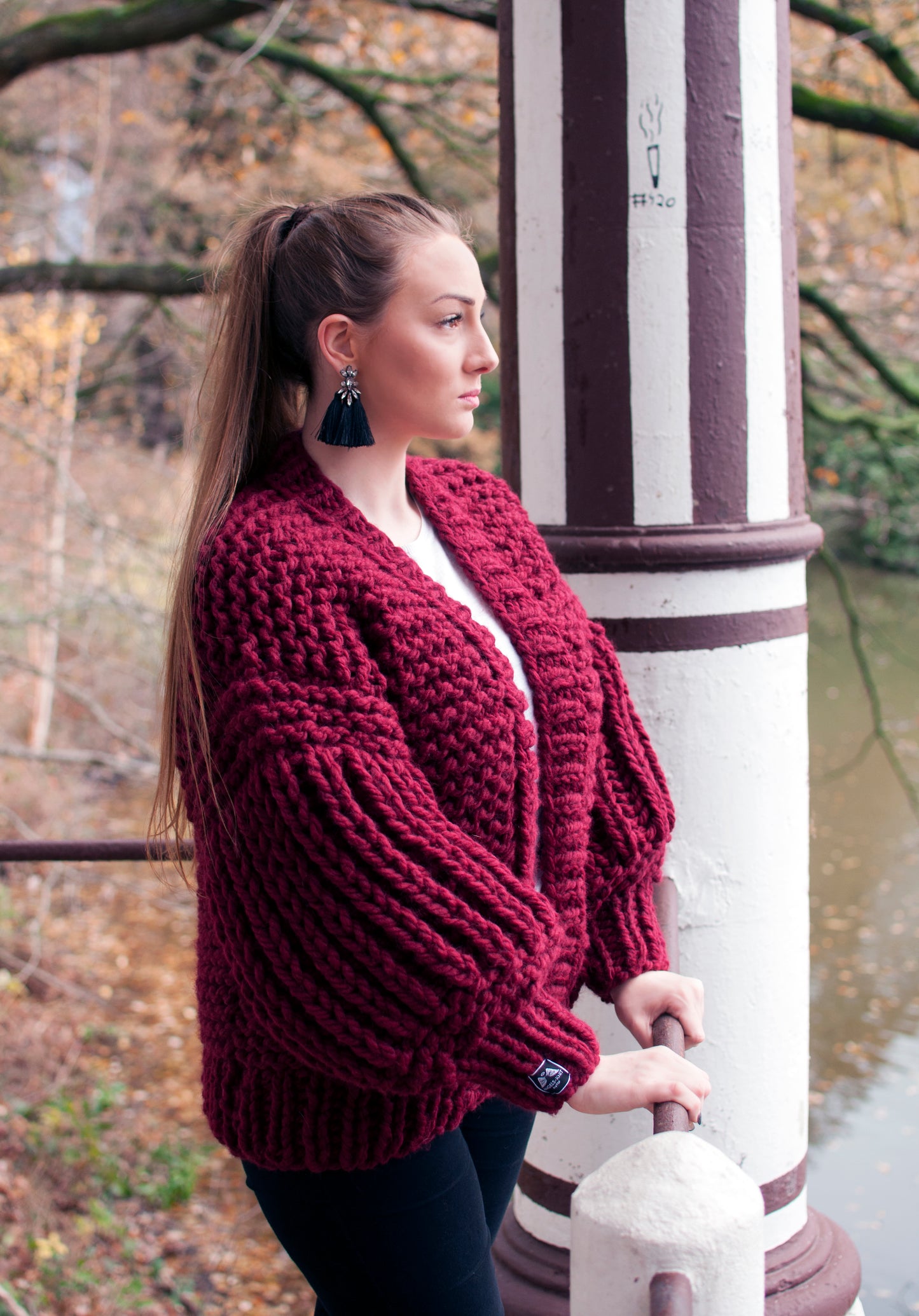 Cardigan Chunky Knits MARIE Bordeaux
