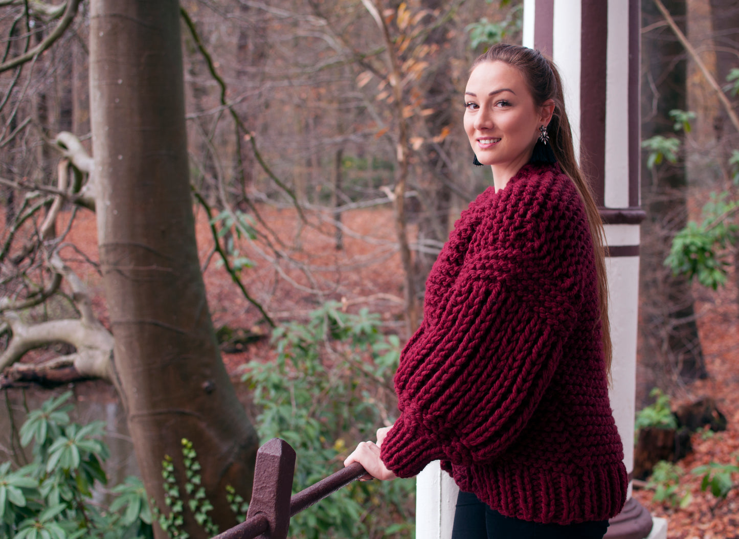 Cardigan Chunky Knits MARIE Bordeaux