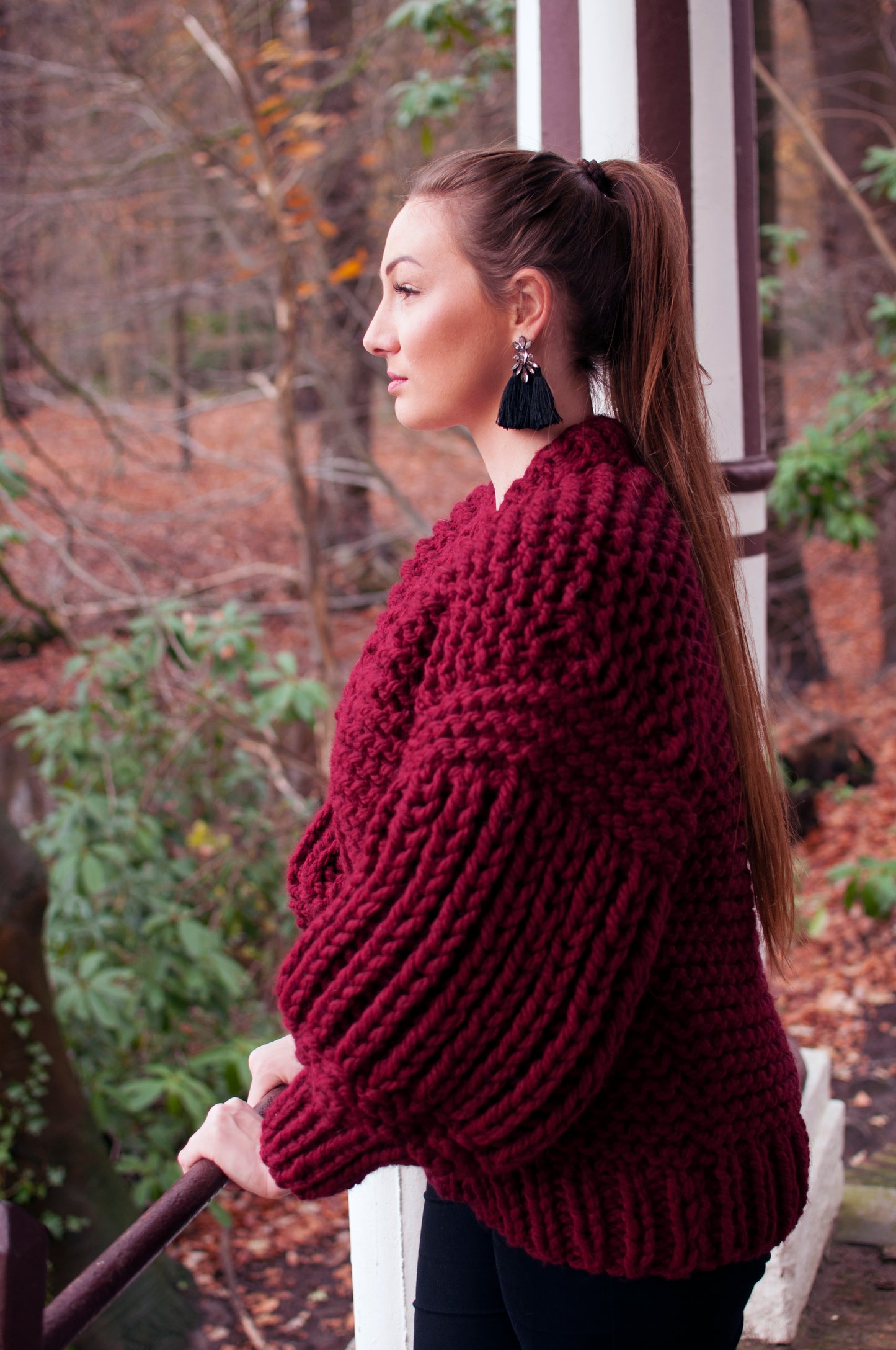 Cardigan Chunky Knits MARIE Bordeaux