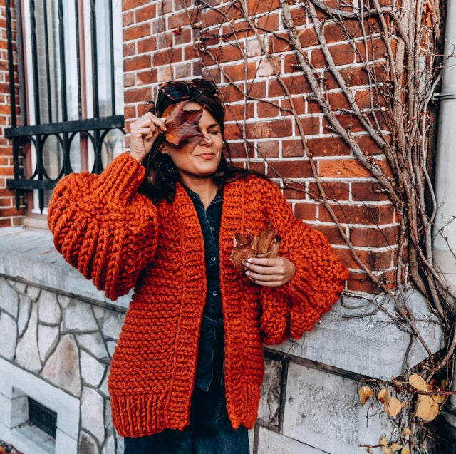 Cardigan Chunky Knits MARIE Oranje