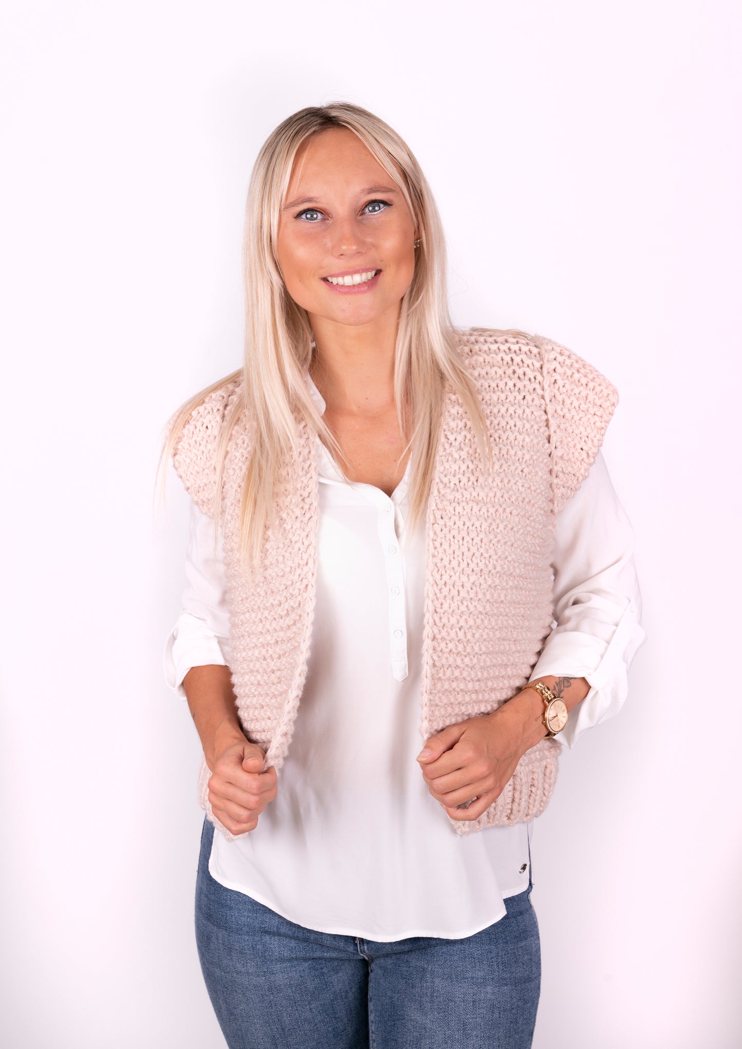 Gilet KIRA rose clair