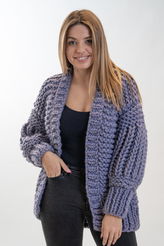 Cardigan Chunky Knits MARIE Violet